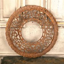 antique cast iron round heat vent cover