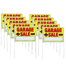 Sunburst Systems 10 Pack Of Medium Double Sided Garage Sale Signs With U Stakes