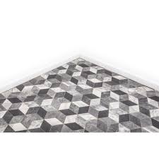 grey marble geometric tile lino roll