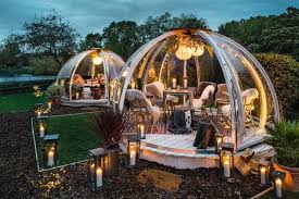 The unique igloo shape means that when you step out for a break from the steam, you're still sheltered by the terrace. Garden Igloo