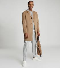 How to wear it to be in fashion? Gable Camel Wool Blend Epsom Overcoat Reiss