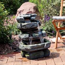 tiered stone water fountain