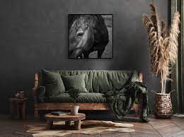 Horse Portrait Black And White Wall Art