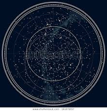 Astronomical Celestial Map Northern Hemisphere Detailed