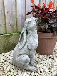 Rabbit Gazing Hare Stone Statue