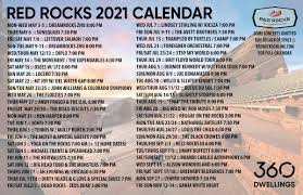 red rocks concert schedule 2021