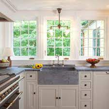 Beautiful shaker style kitchen by ann beales design with blackwood timber island bench and shelving, trethewey stone mt victoria engineered stone bench with classic butler sink from plumbline. 75 Beautiful Farmhouse Kitchen With Soapstone Countertops Pictures Ideas April 2021 Houzz