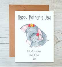 Elephant & Baby Personalised Mother's ...