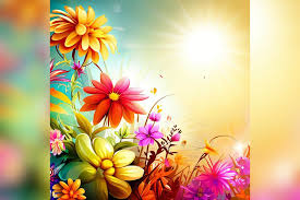 summer flowers background graphic by
