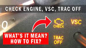 fix trac off and check engine light on
