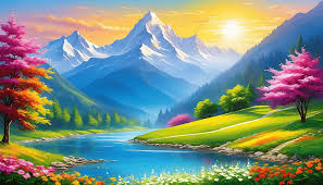 surnisre painting beautiful scenery