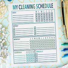 free printable house cleaning schedule