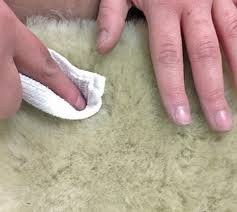cleaning sheepskin