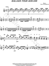 Ballade pour adeline sheet music by richard clayderman. Richard Clayderman Ballade Pour Adeline Sheet Music Leadsheet In C Major Download Print Sku Mn0148906