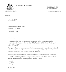 Letter Of Transmittal Parliament Of Australia
