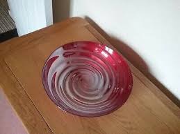 Red Glass Circles Design Large Shallow