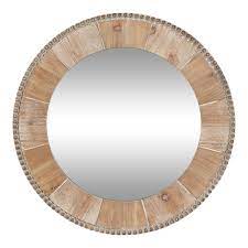 Kate And Laurel Calona Pieced Decorative Round Mirror 26 Diameter Natural