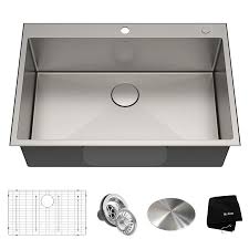 This article main ideas is unusual kitchen faucets, basin wrench lowes, kitchen sink and faucet combinations, cool kitchen sinks, delta. Kraus Standart Pro Drop In 33 In X 22 In Stainless Steel Single Bowl 2 Hole Kitchen Sink In The Kitchen Sinks Department At Lowes Com