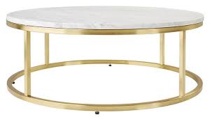 Smart Round White Marble Brass Coffee Table