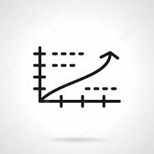 Growth Chart Black Simple Line Vector Icon Stock Vector