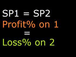 find profit or loss percene when two