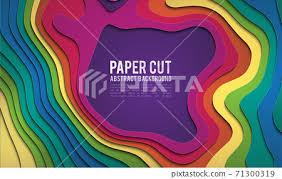 colorful paper cutout paper cut banner