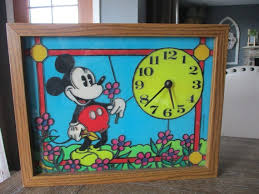 Mickey Mouse Leaded Glass Wall Clock