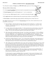 u kite runner essay  eng 4u1 5 michlik 2010 formal literary essay the kite runner you will need to compose a 4 5 page essay 1000 1250 words typed size 12 font