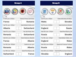 Uefa Euro 2016 Free Wall Chart Pdf With Match Schedule