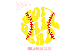 softball dad svg in the shape of a softball