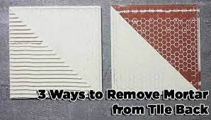 remove mortar from tile back for reuse