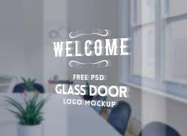 15 logo sign mockups on glass window