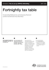 fortnightly tax table australian