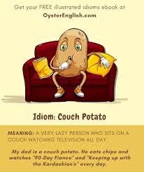 idiom couch potato meaning examples