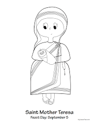 Select from 35919 printable crafts of cartoons, nature, animals, bible and many more. Mother Teresa My Catholic Kids