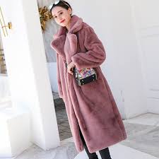 Faux Rabbit Fur Coat Luxury