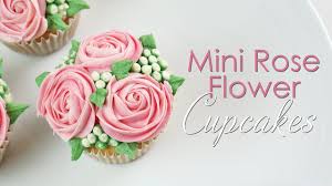mini rose flower cupcake piping