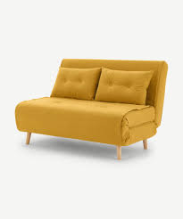 Looking for delivery outside of the uk and republic of ireland? Haru Small Sofa Bed Butter Yellow Made Com