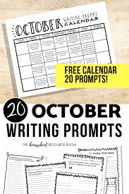 october writing prompts free printable