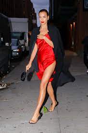 Irina Shayk flaunts her legs in a crimson dress in New York after split  from Bradley Cooper – The Irish Sun | The Irish Sun