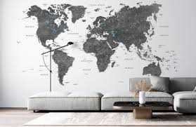 Map Wall Decal World Map Wallpaper