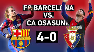 ¿dónde es el osasuna vs barça? Barcelona Vs Osasuna 4 0 Great Griezmann And Messi S Maradona Tribute La Liga Match Review Youtube