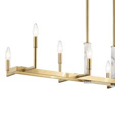 An open floor plan means that your light fixtures will need to coordinate in order to have a consistent design. Laurent 46 8 Light Linear Chandelier Champagne Gold Kichler Lighting