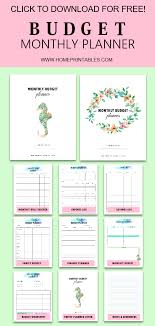 Free Monthly Budget Template Printables Enjoy 15 Brilliant