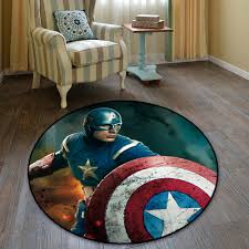 captain america shield velboa floor rug