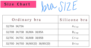 Silicon Strapless Stick Bra Size Chart Bra Size Charts