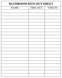 The Best Ideas For Bathroom Sign Out Sheet Best