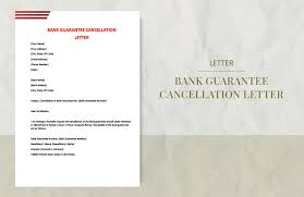 bank guarantee cancellation letter in