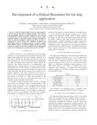 Pdf Development Of A Helical Resonator For Ion Trap Application