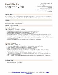 Drywall Finisher Resume Samples